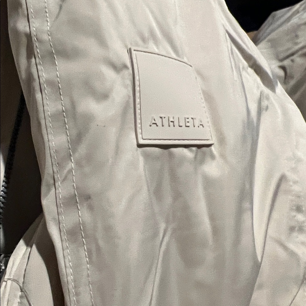 NWT Athleta SATEEN BOMBER jacket Bone cream size M‎ - Picture 14 of 14